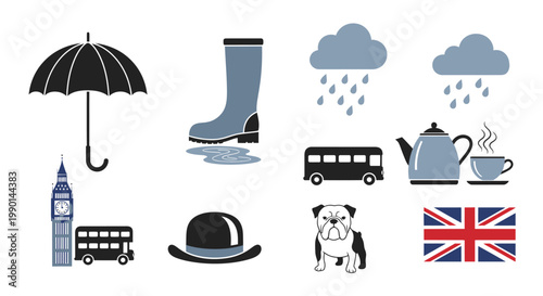 London England Icon Set.