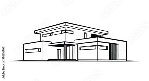 Modern minimalist flat roof villa design