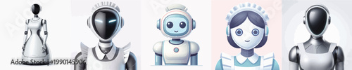 Foto Vector of robot maid