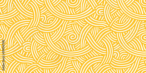 Abstract yellow wave pattern swirling lines create a dynamic background