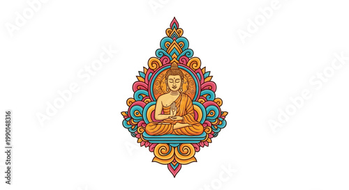 Buddha Statue Colorful Design.