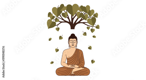 Buddha Under Tree Meditating.