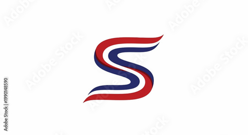 Free Download S logo letter S red blue white ribbon swirl emblem for branding, graphic design, and marketing identity - GFXLoad