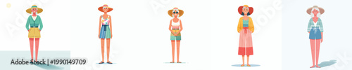 vector of a grandma standing in summer clothes