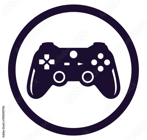 Gaming controller icon in a circle for web and mobile design  gaming symbol