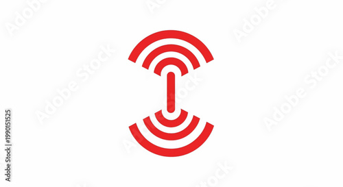 WiFi signal icon with red broadcast arcs and a central vertical dot, representing wireless connectivity and data transmission
