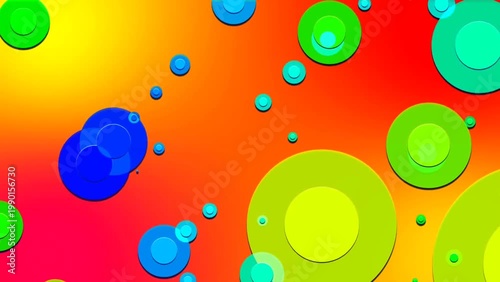 Rainbow Gradient Background with Translucent Layered Circles – Energetic Abstract Art for Creative Projects