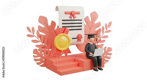 Online Graduation and Achievement with Laptop