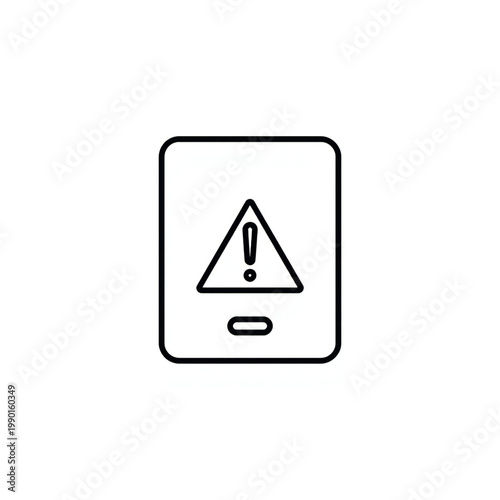 Free Download Mobile phone screen with warning alert sign outline icon. - GFXLoad