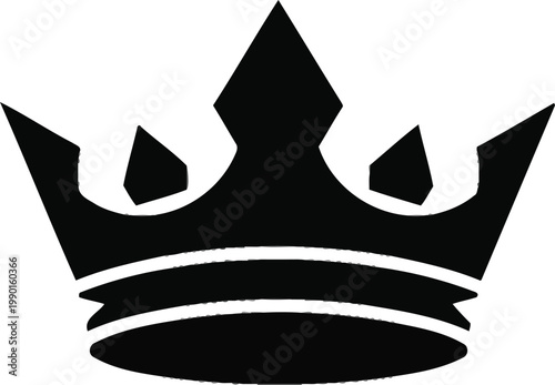 Black crown symbol icon royal headwear graphic element  royalty monarchy crest