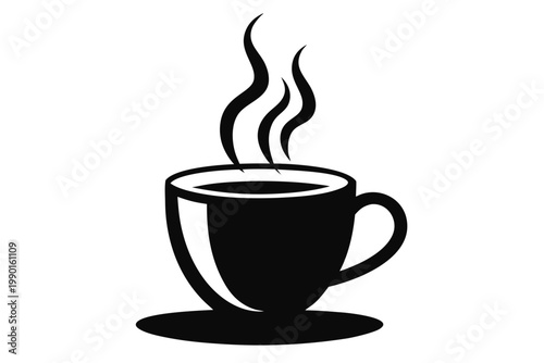coffee cup icon, coffee cup silhouette vector, coffee cup black symbol
