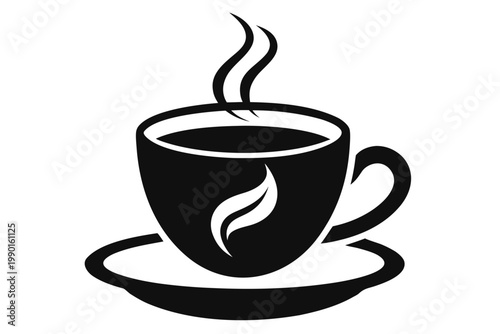 coffee cup icon, coffee cup silhouette vector, coffee cup black symbol
