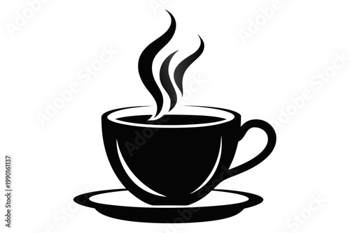 coffee cup icon, coffee cup silhouette vector, coffee cup black symbol
