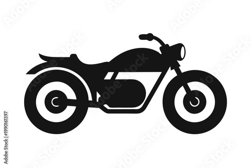 vector illustration of a motorcycle, vintage motorcycle icon, motorcycle black symbol