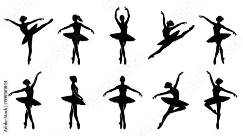 10 Ballet Dancer Silhouette Vector Pack – Elegant Dance & Performance SVG Collection