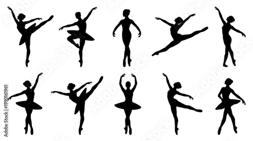 10 Ballet Dancer Silhouette Vector Pack – Elegant Dance & Performance SVG Collection