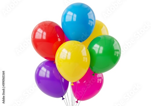 Colorful balloons, shiny party balloons, multicolored latex balloons, bunch of festive balloons