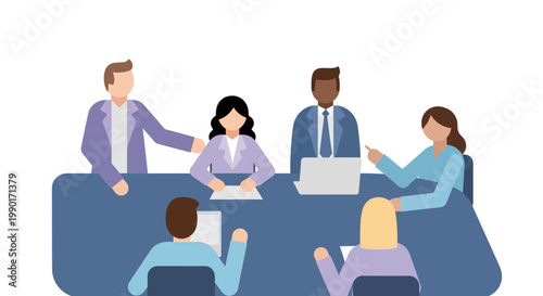 Business people sitting at meeting.