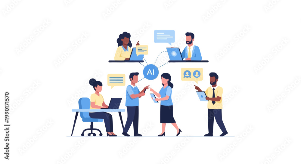 Fototapeta premium People working in office space.
