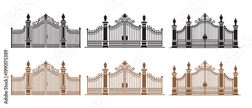 Ornate Wrought Iron Driveway Gates Collection. Classic and Modern Styles in Black and Bronze.
