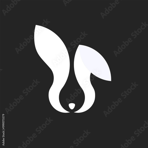 Modern Abstract Animal Head Logo Icon - Stylized White Badger or Fox Design on Dark Background