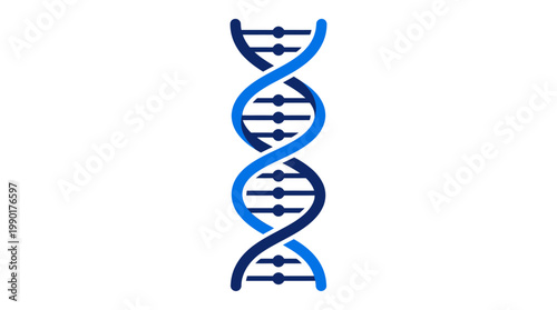 Blue DNA Double Helix Structure Illustration.