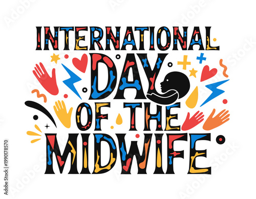 International Day of the Midwife Cartoon Vector Art, Nurse and Mother Care Isolated on White