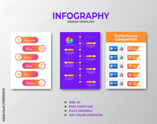 Business Infographic Process Timeline Comparison Template