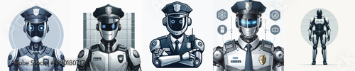 Foto Vector of robot police