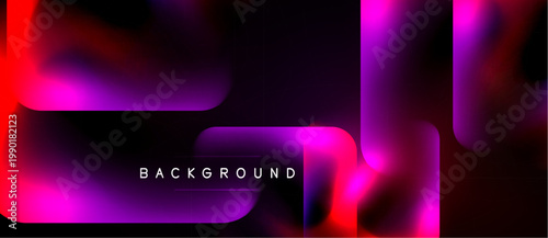 Abstract fluid shapes, vibrant magenta, purple, red hues over black background. Modern design element for digital projects.