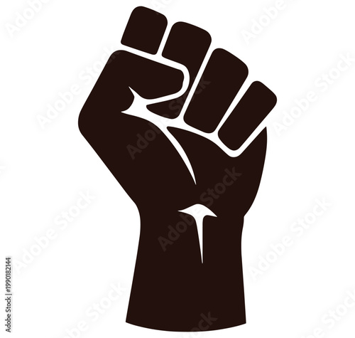 Raised fist symbolizing protest or resistance  a powerful gesture
