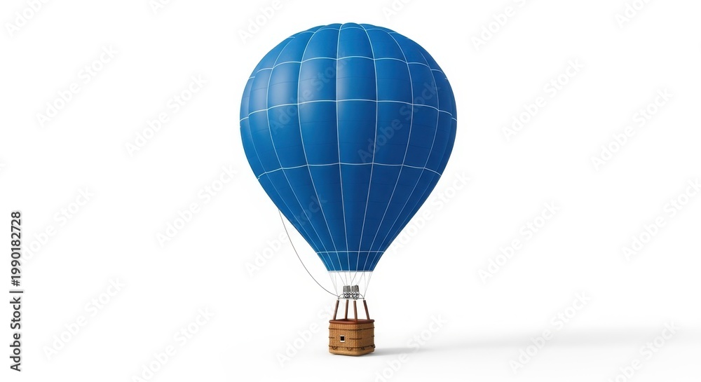Fototapeta premium Blue hot air balloon floating in the air