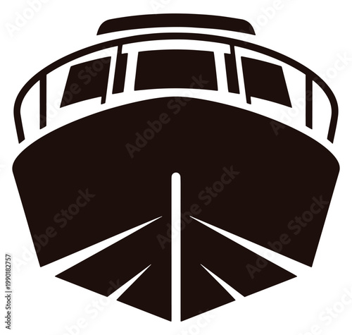 Train front view icon in white and brown colors on transparent background