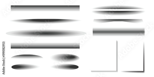 Realistic spherical shadows in a set. Posters with soft circular shadow effects