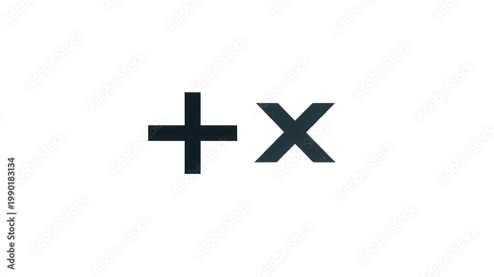 Fototapeta premium A simple black background with a plus and an X symbol in the center