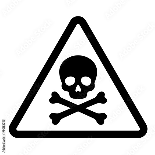 danger sign with skull illustration vector