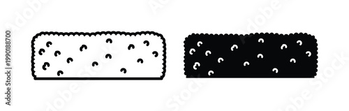 Minimalist garden hedge vector icons, black and white shrub border illustrations, simple bush landscape elements for architectural site plans