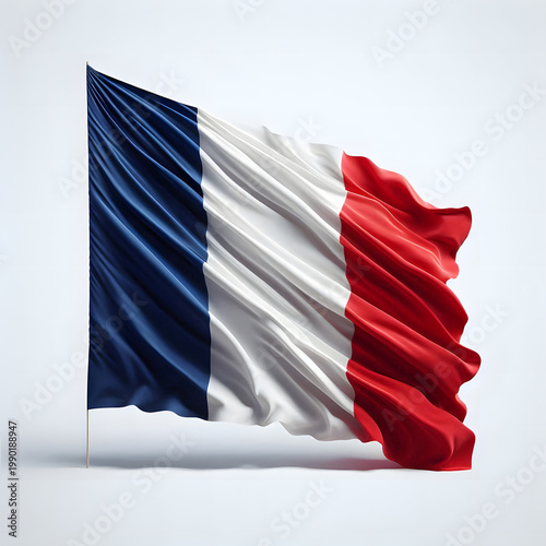 France flag on the white background