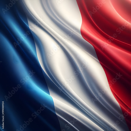 France flag on the white background
