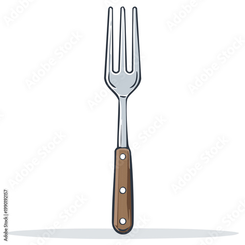 Classic four-tined dining fork with a wood-handled design for elegant meals