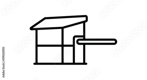 Security gate with barrier arm house