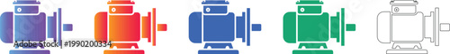 Electric Motor Technical Icons vol 1124