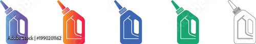 Single Spout Oil Bottle Icon Set vol 931