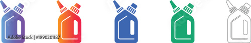 Dual Spout Oil Bottle Icon Set vol 932