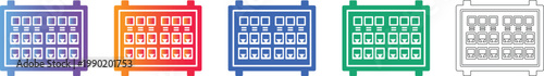 Data Network Patch Panel Vector Icon Set vol 955