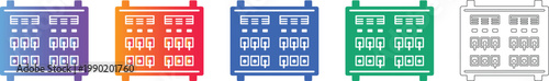 Electrical Distribution Board Vector Icons vol 954