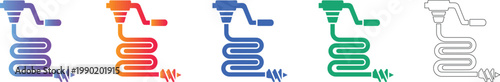 Drain Snake Plumbing Tool Icon Set vol 966