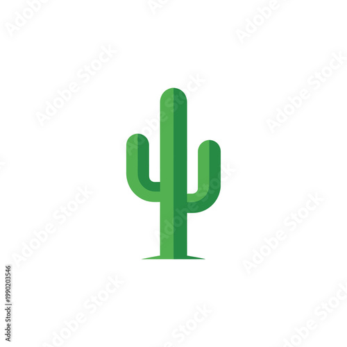 A green cactus on a white background
