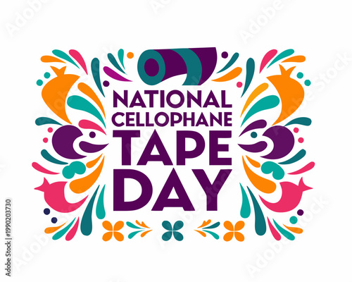 National Cellophane Tape Day Cartoon Vector Art, Adhesive Tape Concept Isolated on White