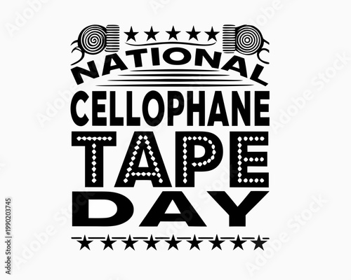 Cellophane Tape Day Vector Illustration, Office Stationery Holiday Design